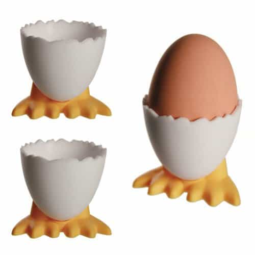 Eierbecher Kunststoff auf Entenfüßen 12 Stück Set