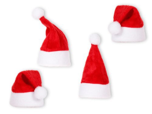 Alsino 4-er Set Mini Weihnachtsmütze Eierwärmer weihnachten Dekoration von Flaschen, Stuhlecken 133