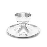 EIERBECHER METALL VERSILBERT RUND SILBER MIT ABLAGE EDEL EIER BECHER SCHALE NEU FRÜHSTÜCKSEI OSTERN BRILLIBRUM FLYER Geschenke Geschenkidee