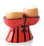Blu Devil Korsett Doppel Eierbecher | Lustige Geschenke für Männer – Design mit Sexy viktorianischem Oberteil; sicherer Halt für Zwei hart- Oder weichgekochte Eier