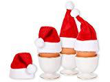 Alsino Mini Weihnachtsmütze kleine Weihnachtsmützen (wm-133) - 4 Stück - Eierwärmer für Stuhlecken, Eier & Flaschen - Deko-Weihnachtsmützen